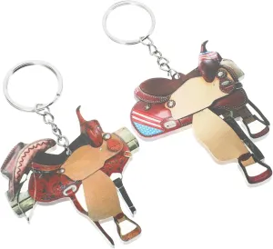 2Pcs Saddle Shaped Acrylic Keychains for Western Style Bags Purses and Backpacks Charming Key Rings for and Hanging Ornaments present for