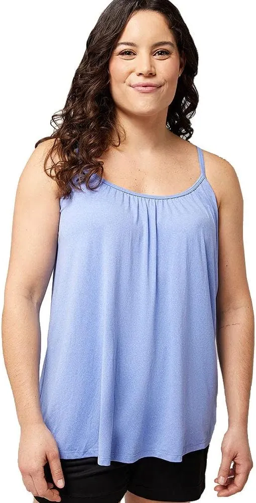 32 Degrees Women's Cool Flowy Bra Cami | with Built-in Cups | Relaxed Fit | Adjustable Spaghetti Strap