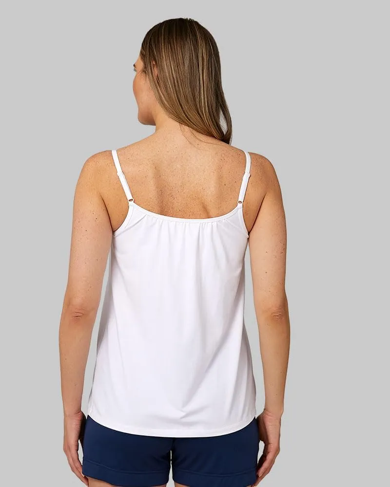 32 Degrees Women's Cool Flowy Bra Cami | with Built-in Cups | Relaxed Fit | Adjustable Spaghetti Strap