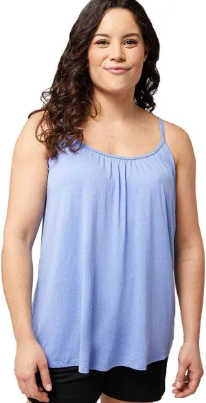 32 Degrees Women's Cool Flowy Bra Cami | with Built-in Cups | Relaxed Fit | Adjustable Spaghetti Strap