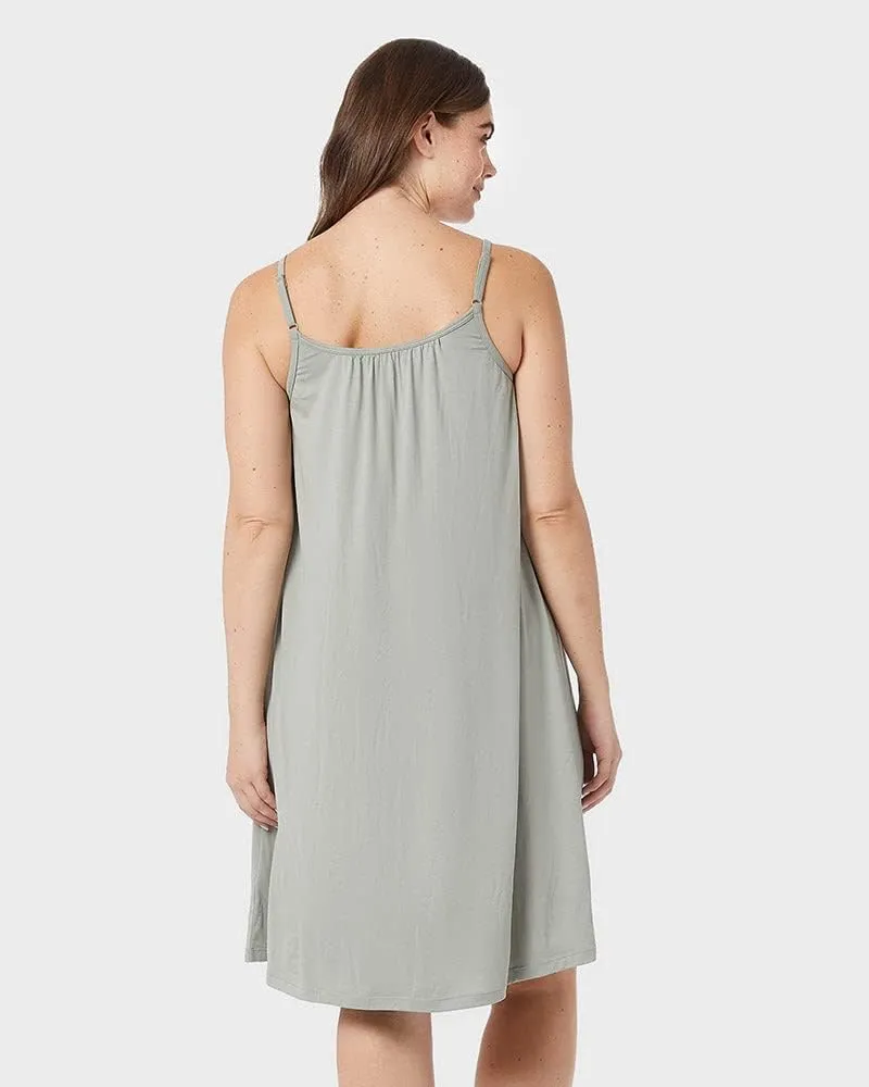 32 Degrees Womens Cool Flowy Bra Dress | with Built-in Cups | Relaxed Fit | Adjustable Spaghetti Strap