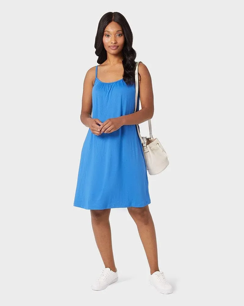 32 Degrees Womens Cool Flowy Bra Dress | with Built-in Cups | Relaxed Fit | Adjustable Spaghetti Strap