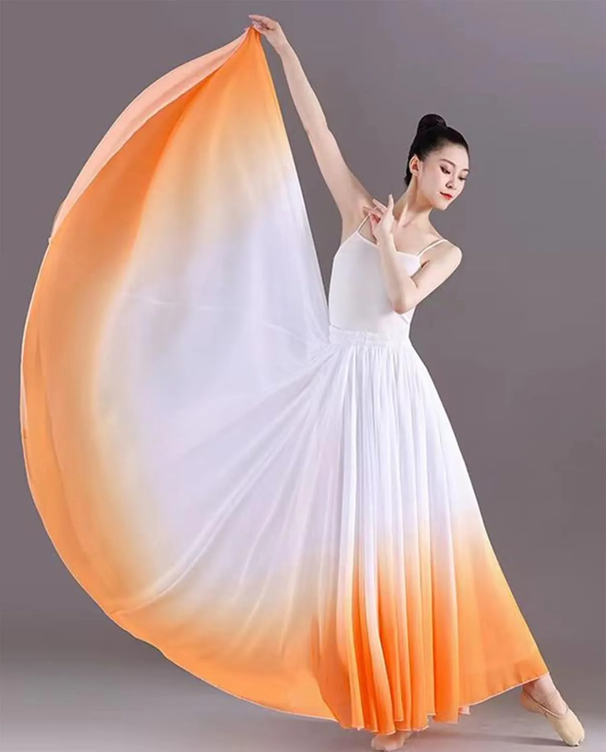 720 Degree Gradient Long Skirt Modern Dance Classical Ballet Lyric Dance Long Skirt