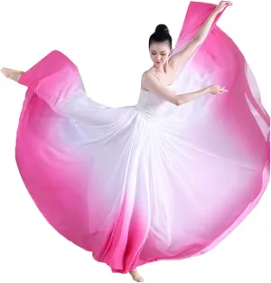 720 Degree Gradient Long Skirt Modern Dance Classical Ballet Lyric Dance Long Skirt