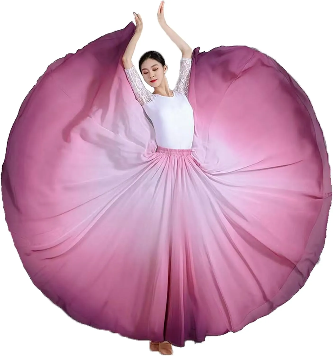 720 Degree Gradient Long Skirt Modern Dance Classical Ballet Lyric Dance Long Skirt