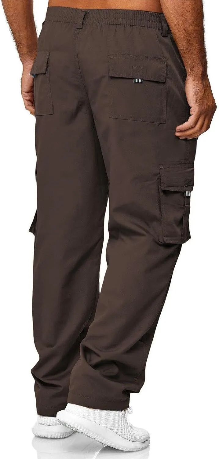 AIFARLD Men's Cargo Pants with Pockets Cotton Hiking Sweatpants Casual Athletic Jogger Sports Outdoor Trousers Relaxed Fit
