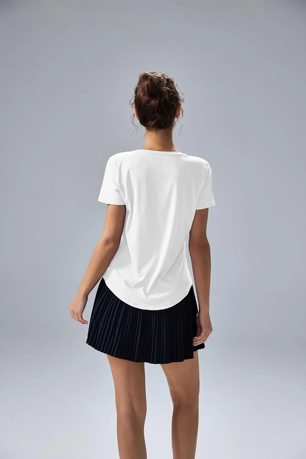altiland Curved-Hem Workout T Shirt for Woman, Ultra-Soft Quick Dry Athletic Tee Yoga Running Short Sleeve Tops Relaxed-Fit