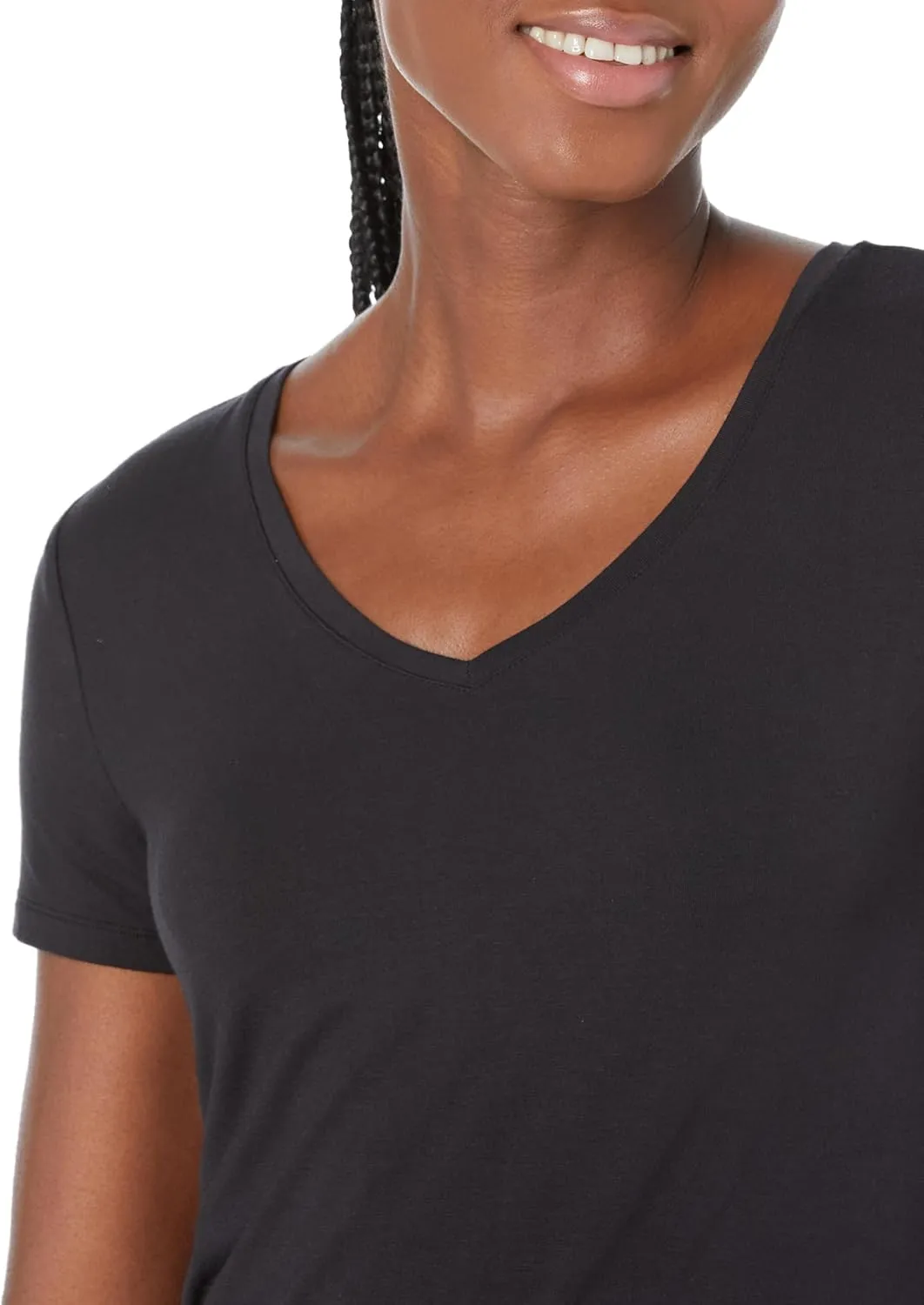 Amazon Essentials Women's Relaxed-Fit Short-Sleeve V-Neck Tunic (Available in Plus Size), Multipacks