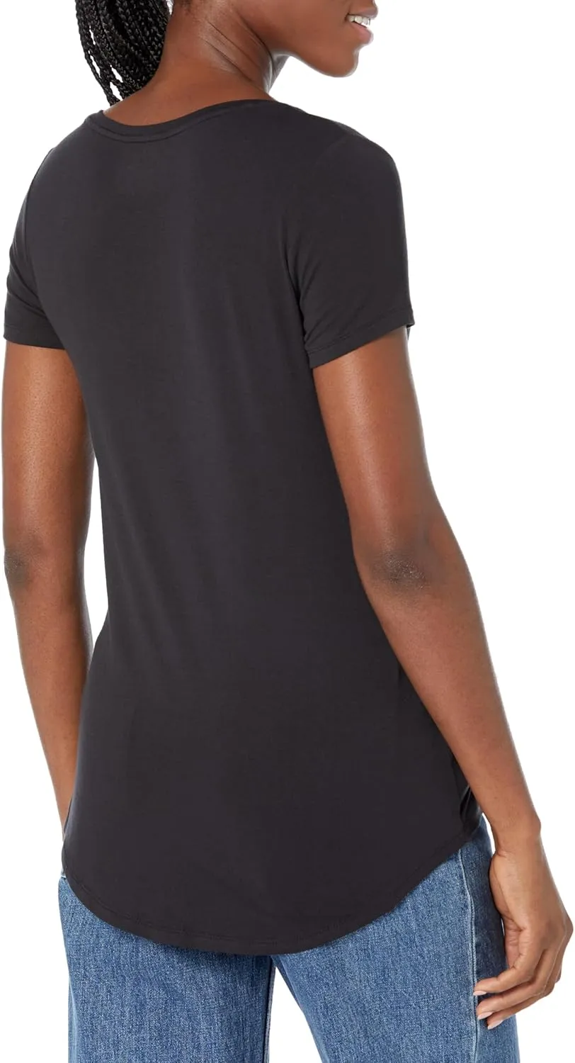 Amazon Essentials Women's Relaxed-Fit Short-Sleeve V-Neck Tunic (Available in Plus Size), Multipacks