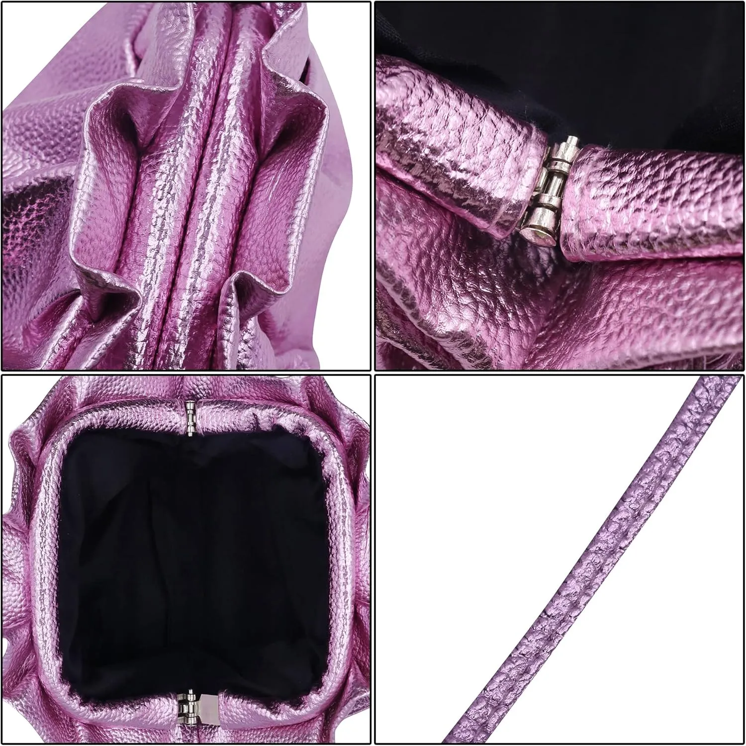 ANKOMINA Women Cloud-Shaped Dumpling Bag Fashion Ruched Crossbody Bag Cell Phone Clutch Purse Clip Shoulder Handbag