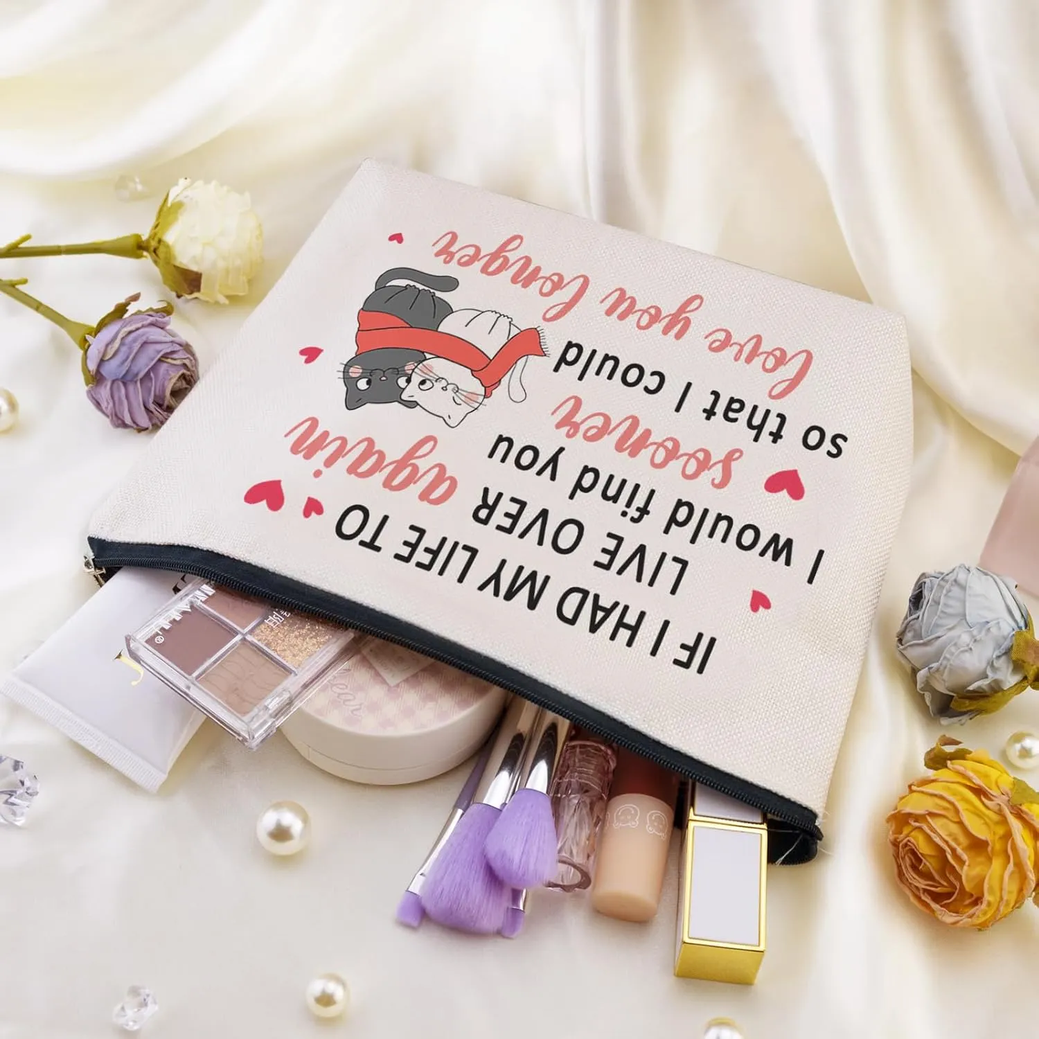 Anniversary Valentines Day Gift for Her Wife Birthday Gift Cosmetic Bag Romantic Christmas Gifts for Girlfriend Best Girlfriend Ever Makeup Bag Girlfriend Birthday Gifts Travel Makeup Pouch
