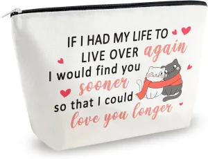 Anniversary Valentines Day Gift for Her Wife Birthday Gift Cosmetic Bag Romantic Christmas Gifts for Girlfriend Best Girlfriend Ever Makeup Bag Girlfriend Birthday Gifts Travel Makeup Pouch