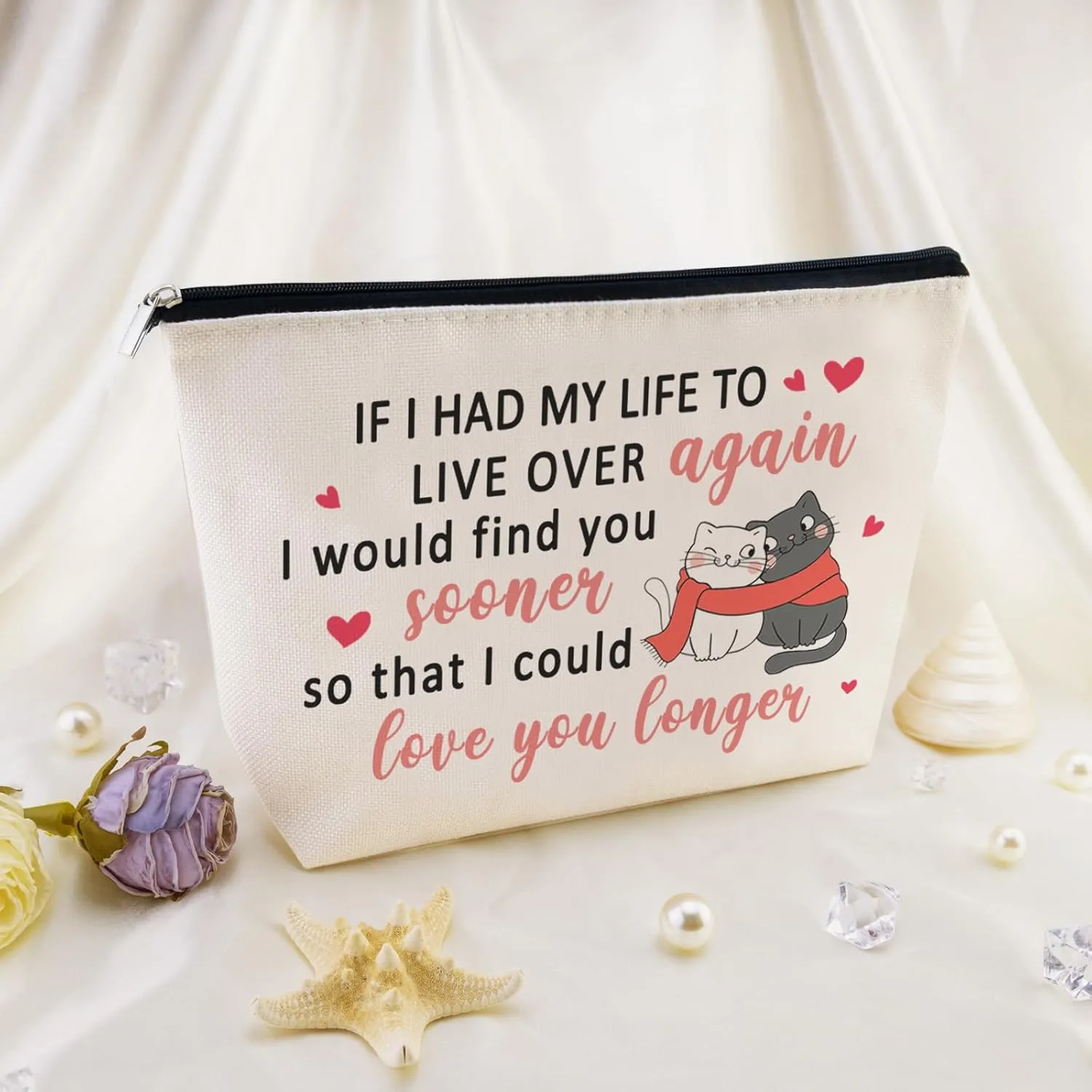 Anniversary Valentines Day Gift for Her Wife Birthday Gift Cosmetic Bag Romantic Christmas Gifts for Girlfriend Best Girlfriend Ever Makeup Bag Girlfriend Birthday Gifts Travel Makeup Pouch