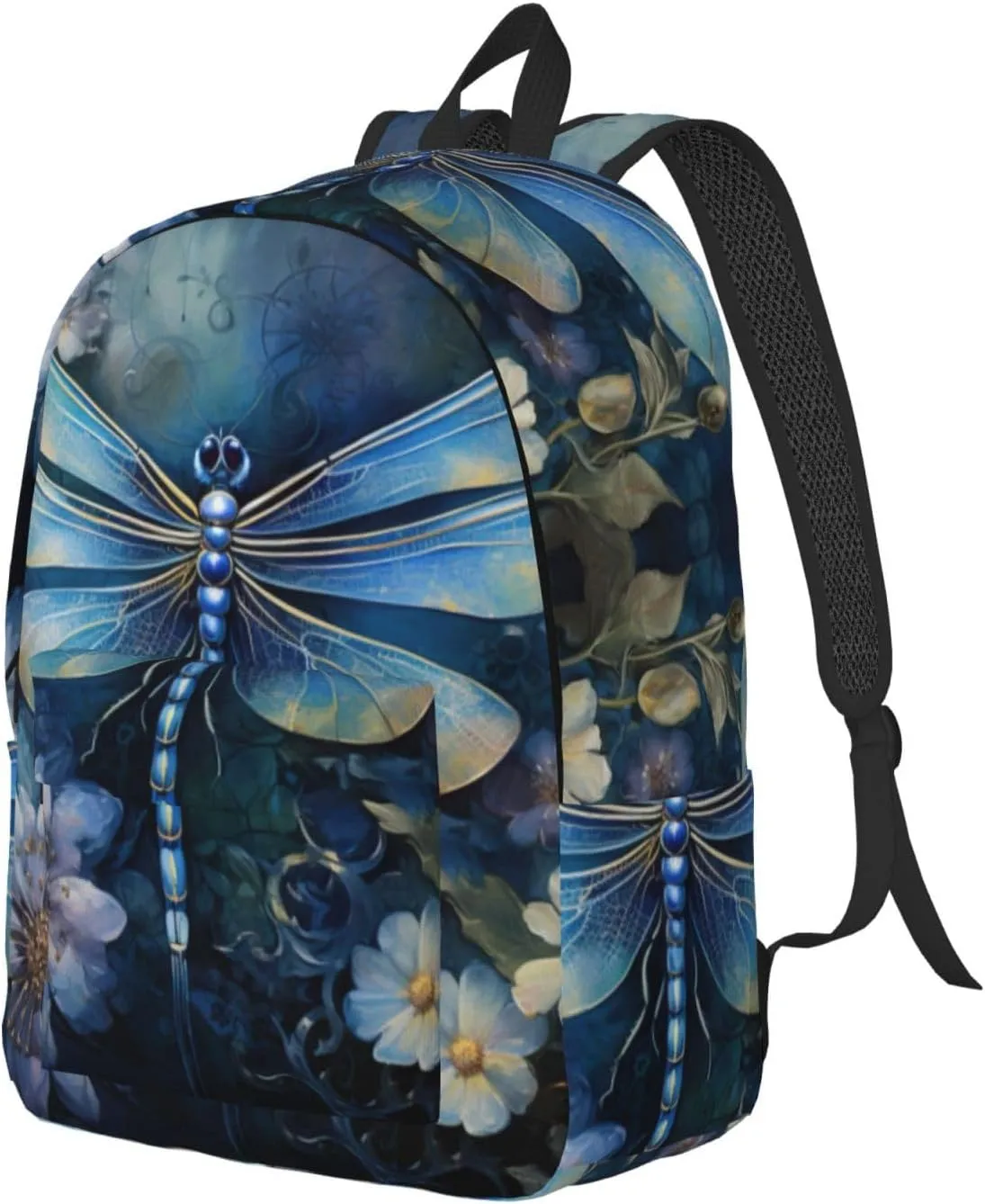 Art Blue Dragonfly Print Versatile Backpack Travel Backpack, Laptop Holder - Casual Daypack 15 In Laptops