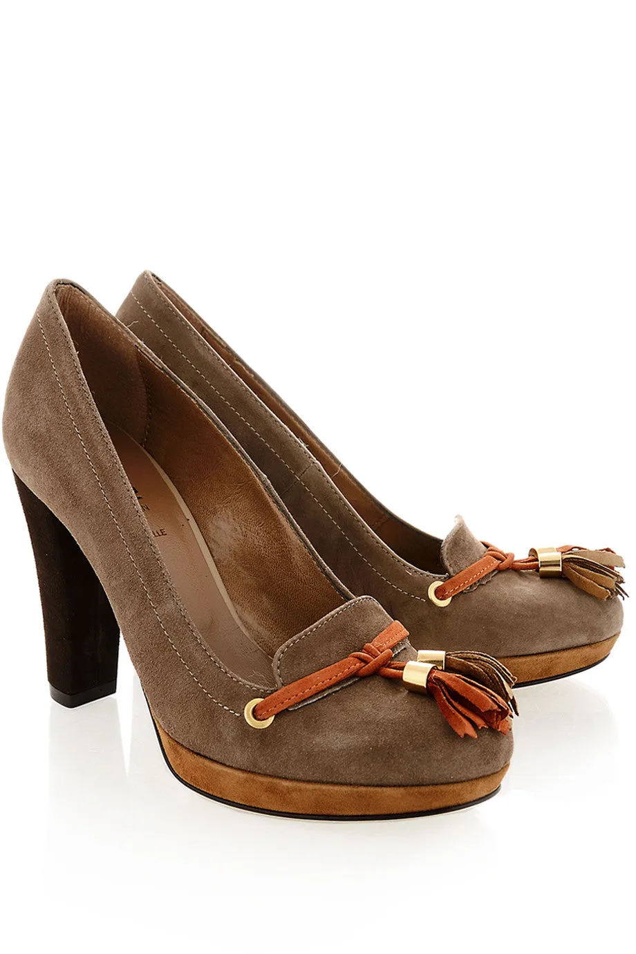 BARBARA BUCCI TANJA Taupe Suede Pumps