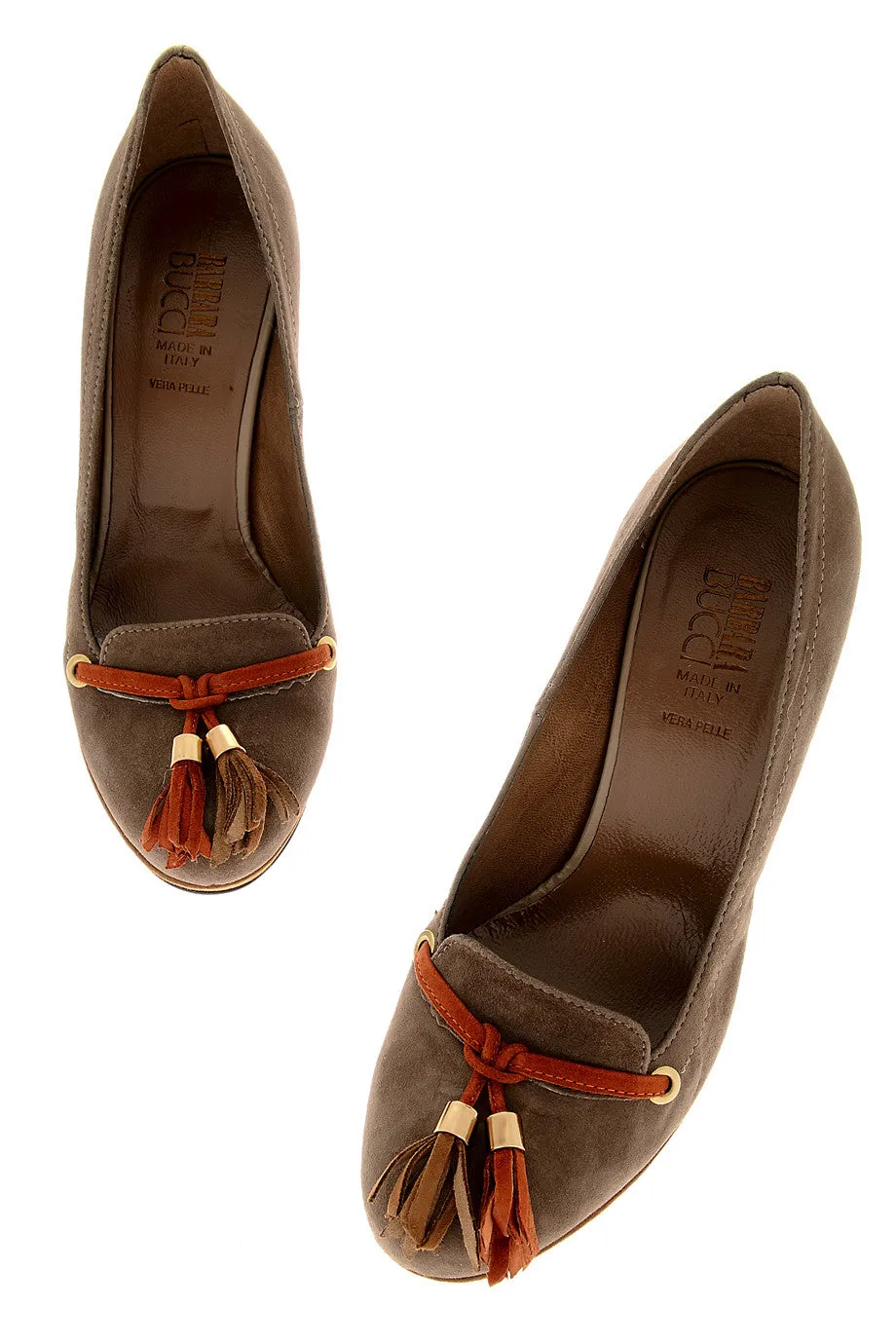 BARBARA BUCCI TANJA Taupe Suede Pumps