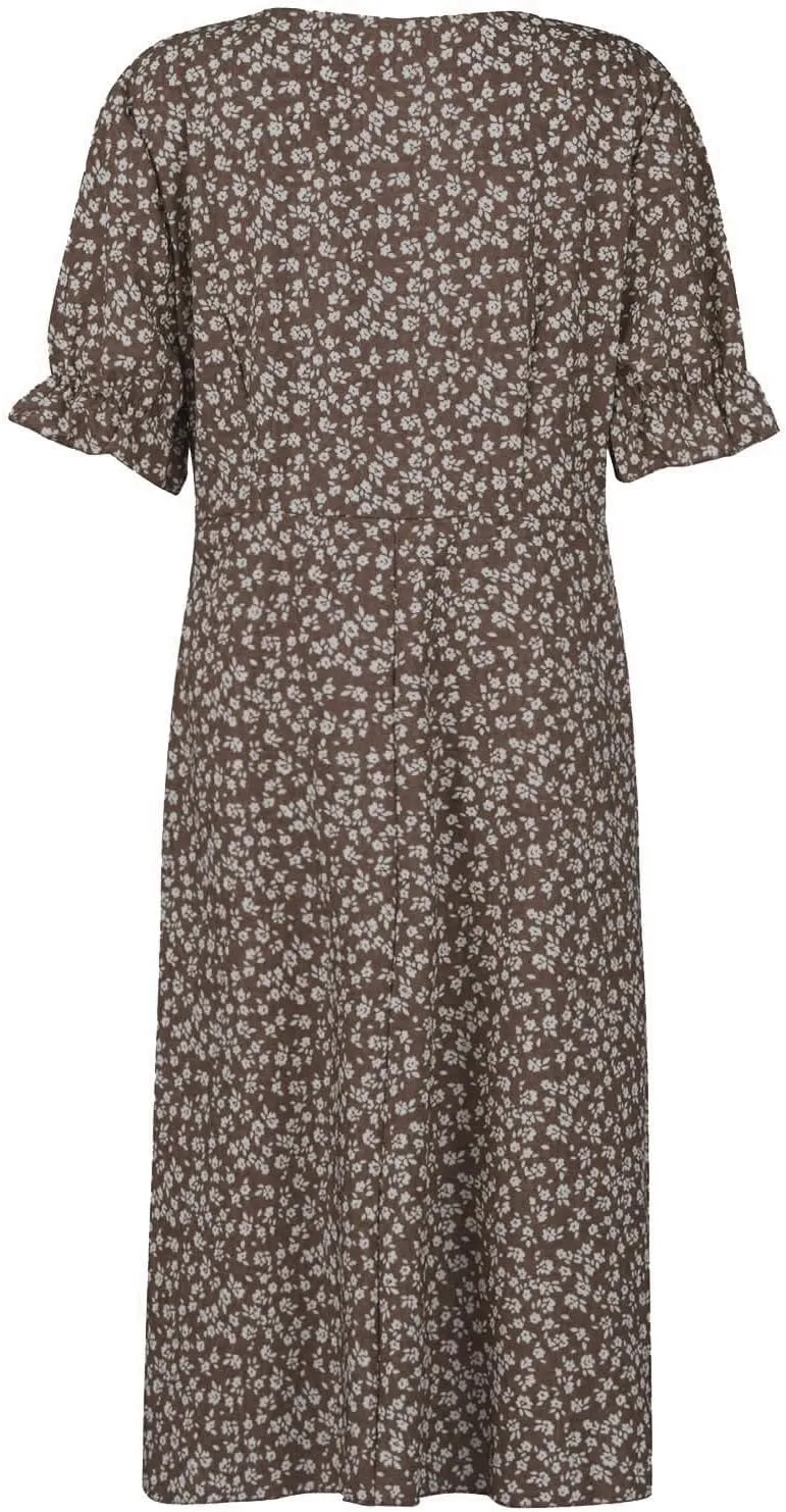 Beach Dresses for Women,2024 Summer Elegant Trendy V Neck Boho Floral Dress,Romantic Flowy Ruched Hawaiian Maxi Dress