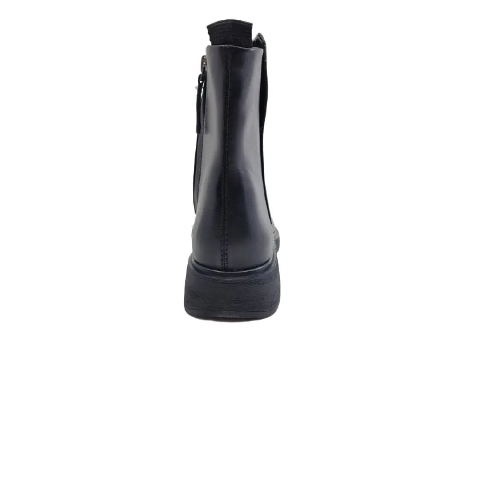 Beam Black Leather Franco Sarto Ankle Boots