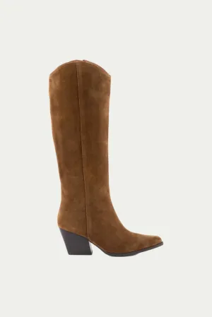Begging You Tall Brown Suede Boot With Pointed Toe