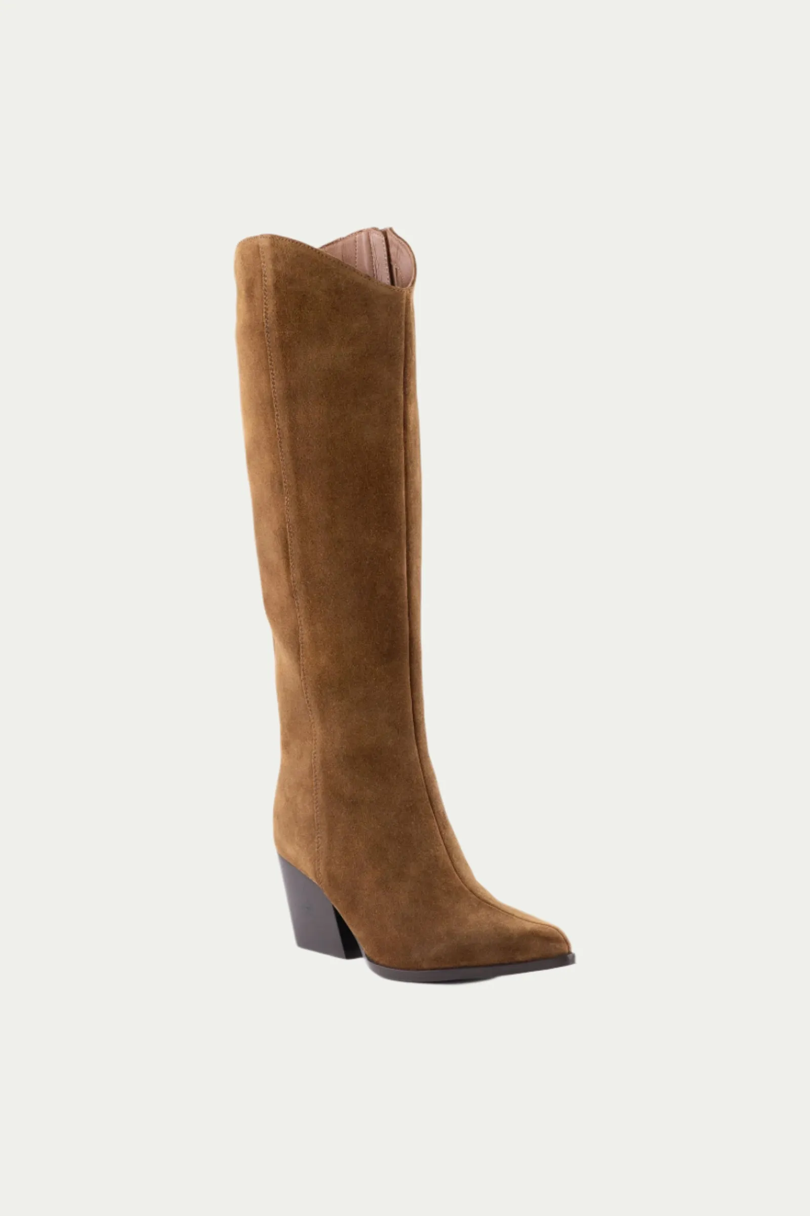 Begging You Tall Brown Suede Boot With Pointed Toe