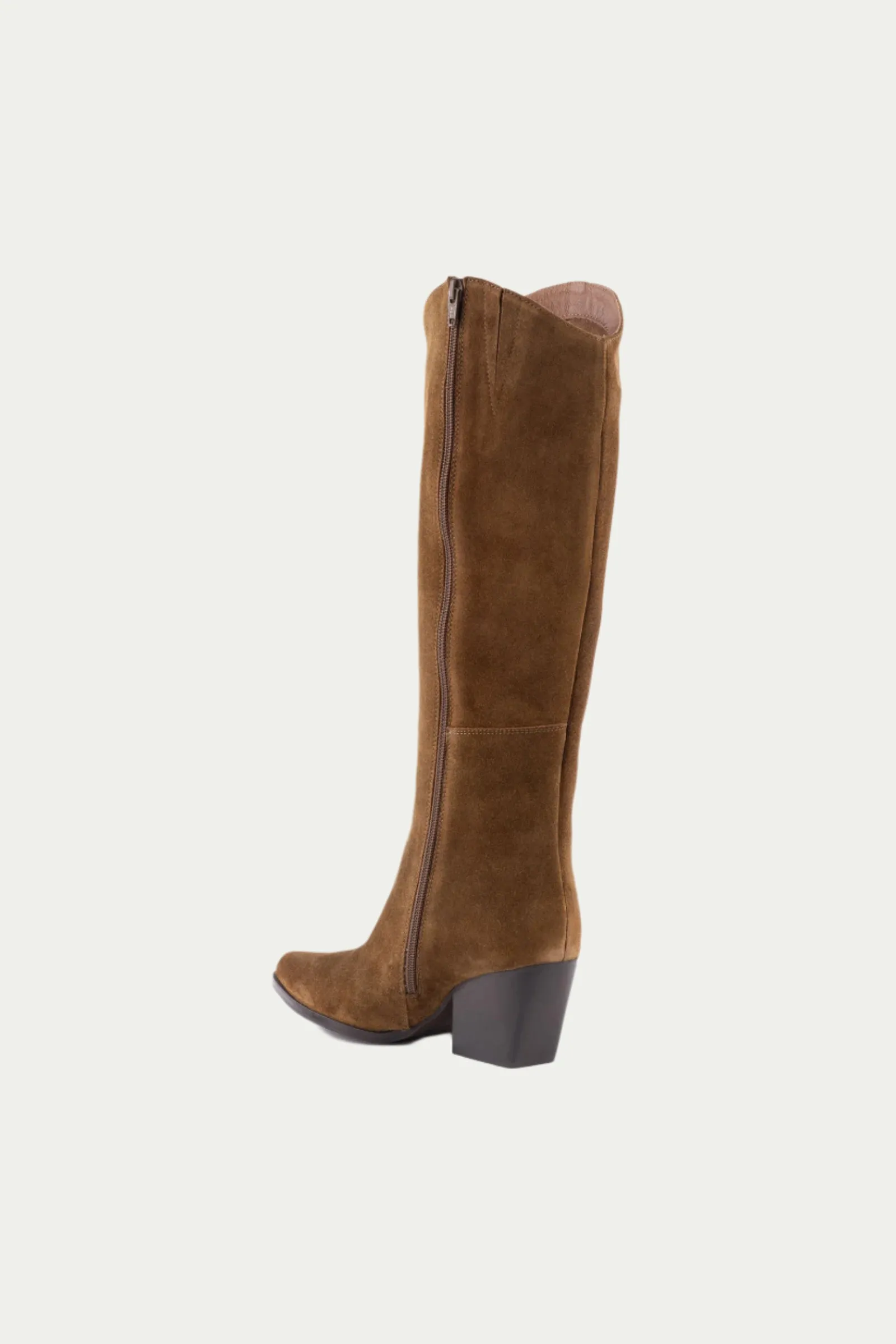 Begging You Tall Brown Suede Boot With Pointed Toe
