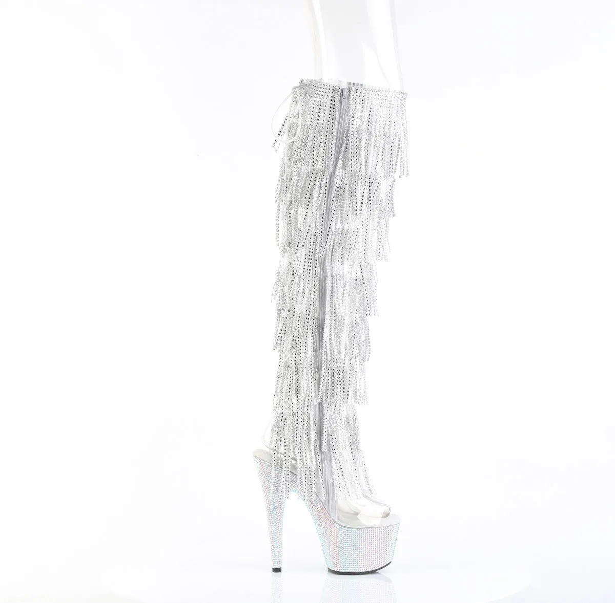BEJEWELED-3019C-RSF Fringe Over-The-Knee Boot