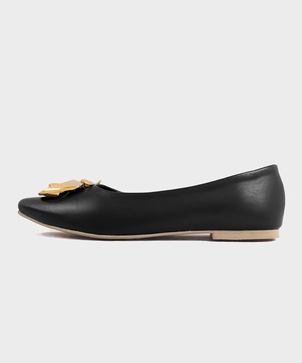 Black Faux Leather Pumps