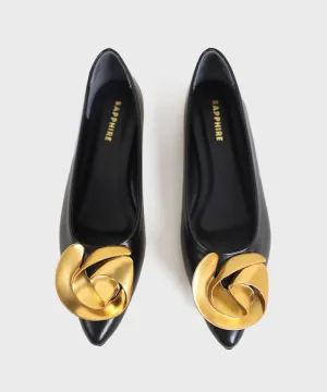 Black Faux Leather Pumps
