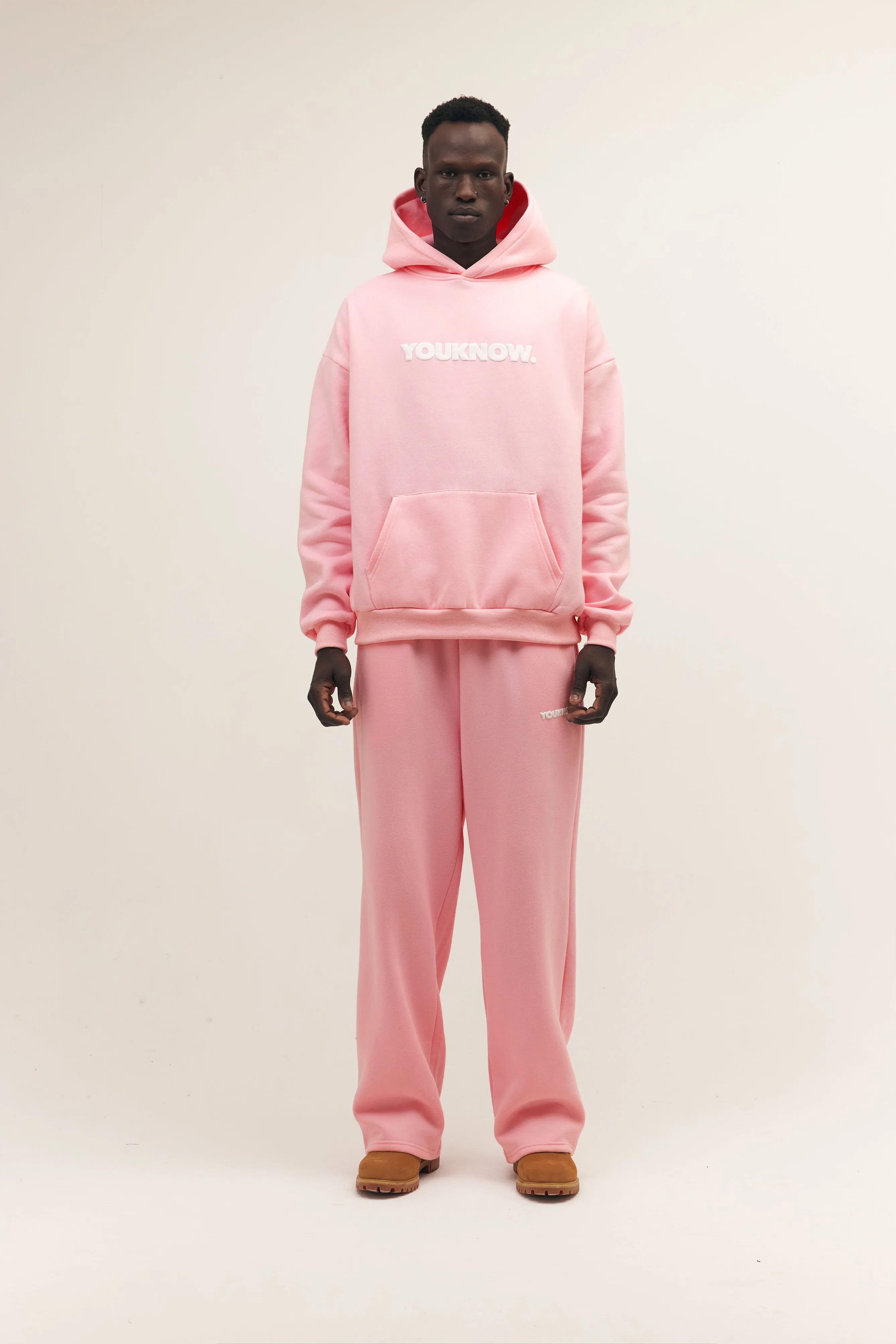 BLOCK WIDE-LEG SWEATPANTS | PINK