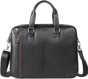 Briefcase Genuine Leather Shoulder Laptop Bag Office Bag for Men Briefcases Cow Leather Big Handbag Business