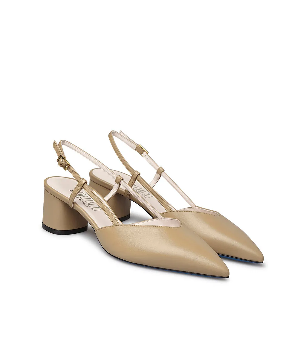 Brown slingback pumps
