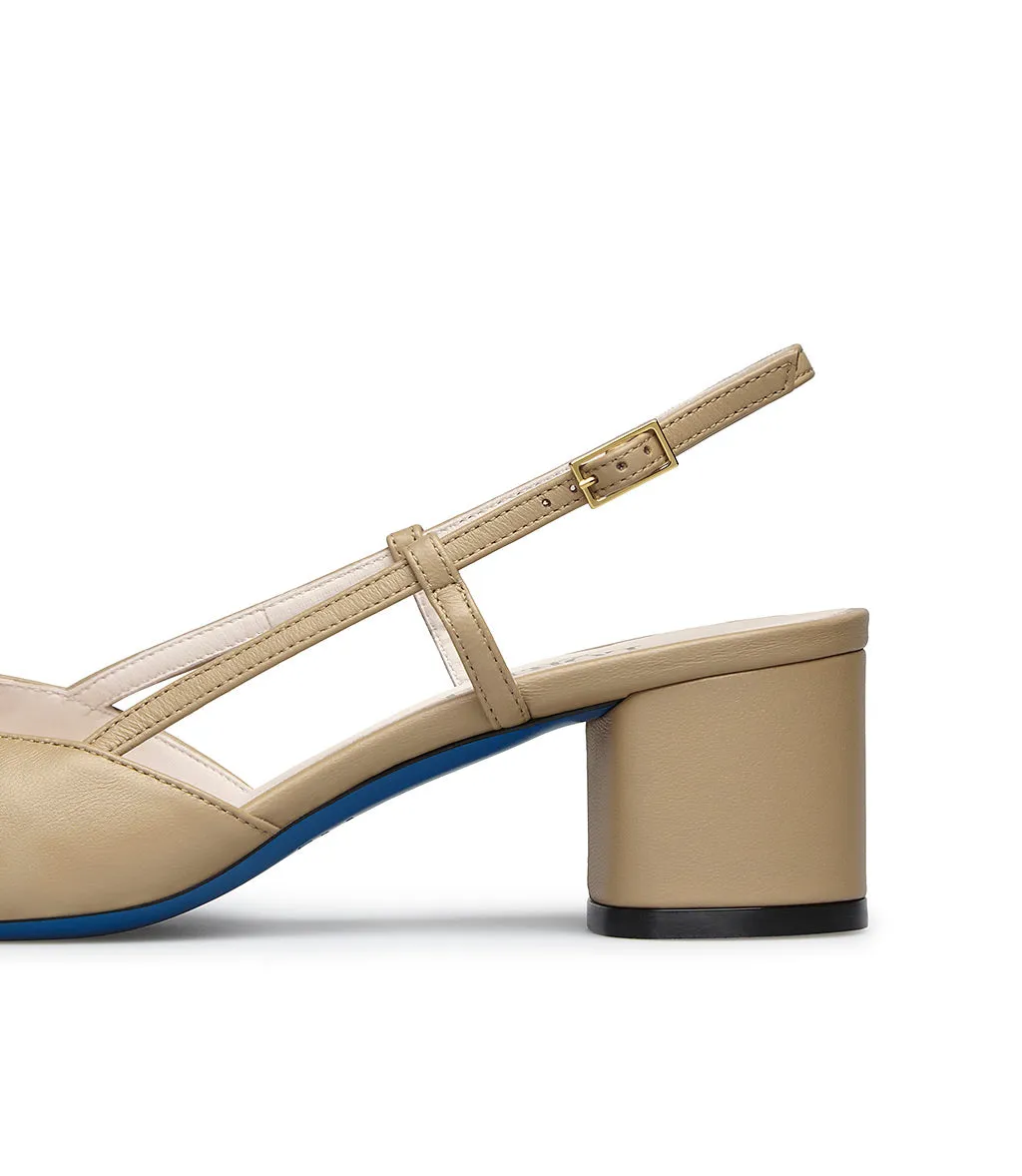 Brown slingback pumps