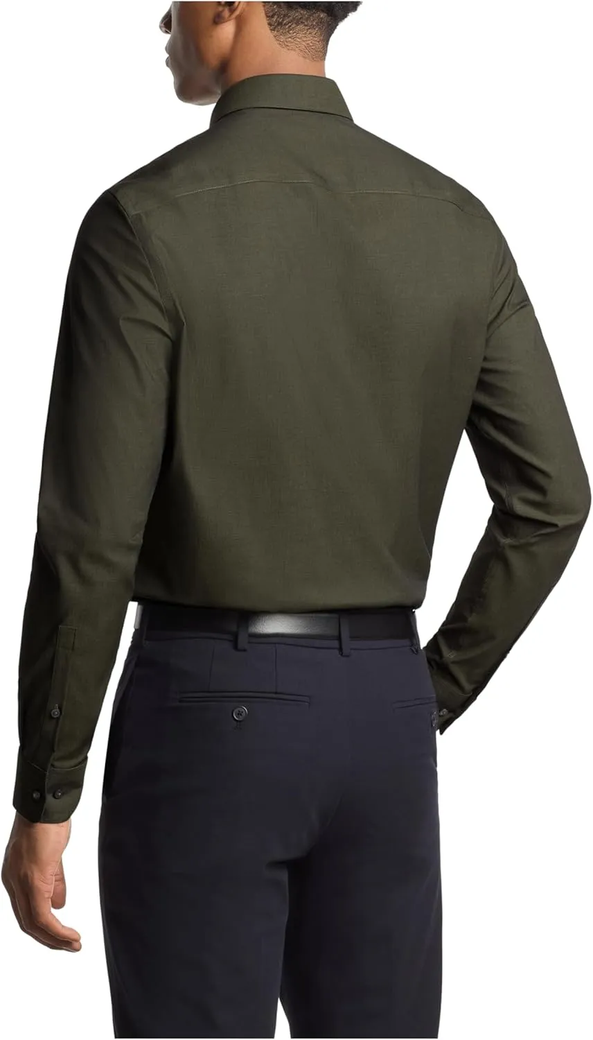 Calvin Klein Men's Dress Shirt Regular Fit Modern Pincord