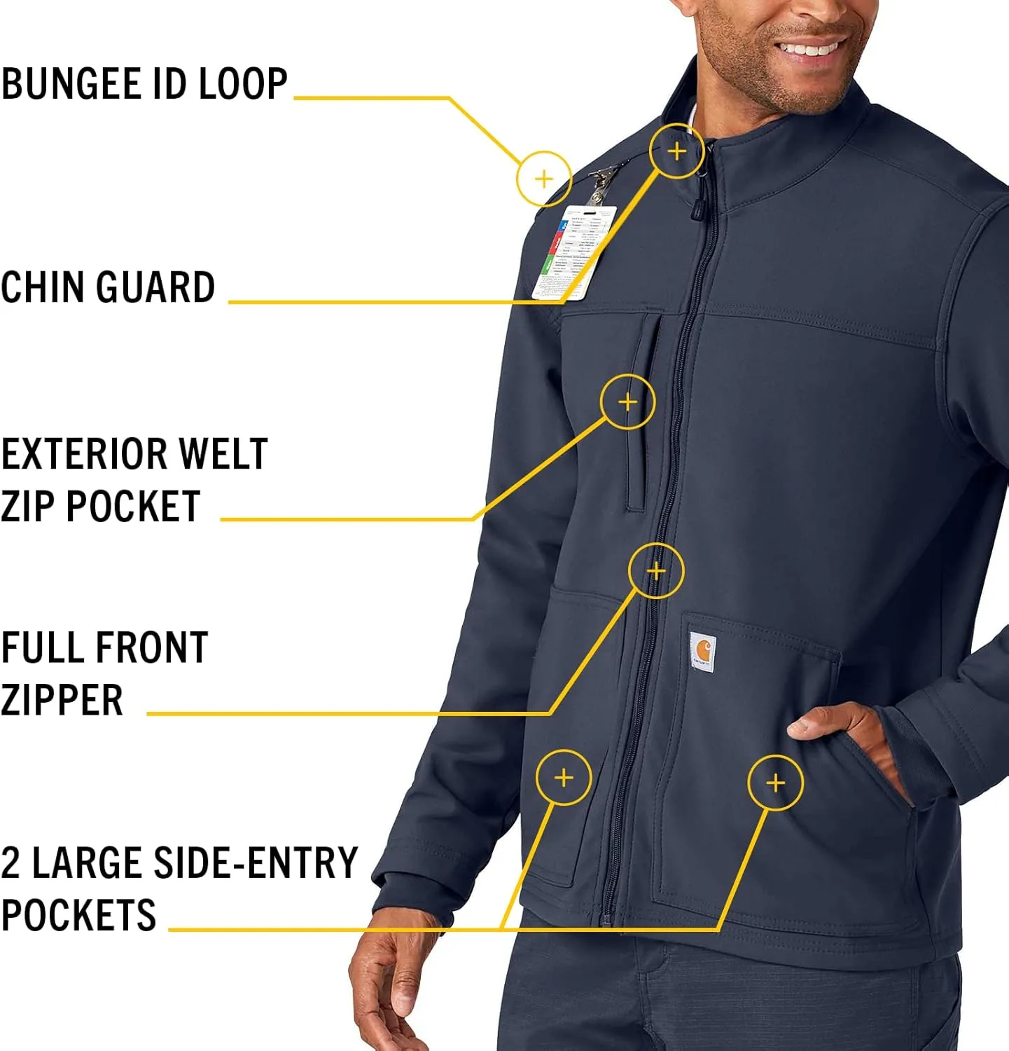 Carhartt Men's Rugged Flex Modern Fit Fluid Resistant Bonded Fleece Jacket