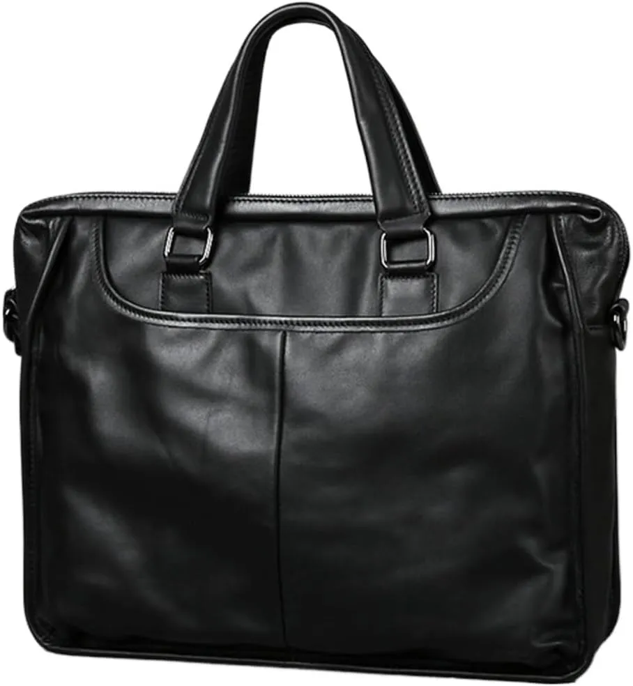 Casual Men's Handbag Business Briefcase Large Capacity Shoulder Bag Zipper Pockets for 15.6" Laptop Bag
