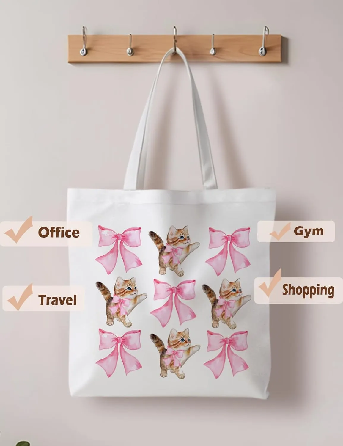 Cat Tote Bag, Cat Lovers Gifts for Women, Cat Mom Lady Gifts,