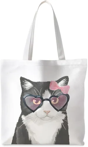 Cat Tote Bag, Cat Lovers Gifts for Women, Cat Mom Lady Gifts,
