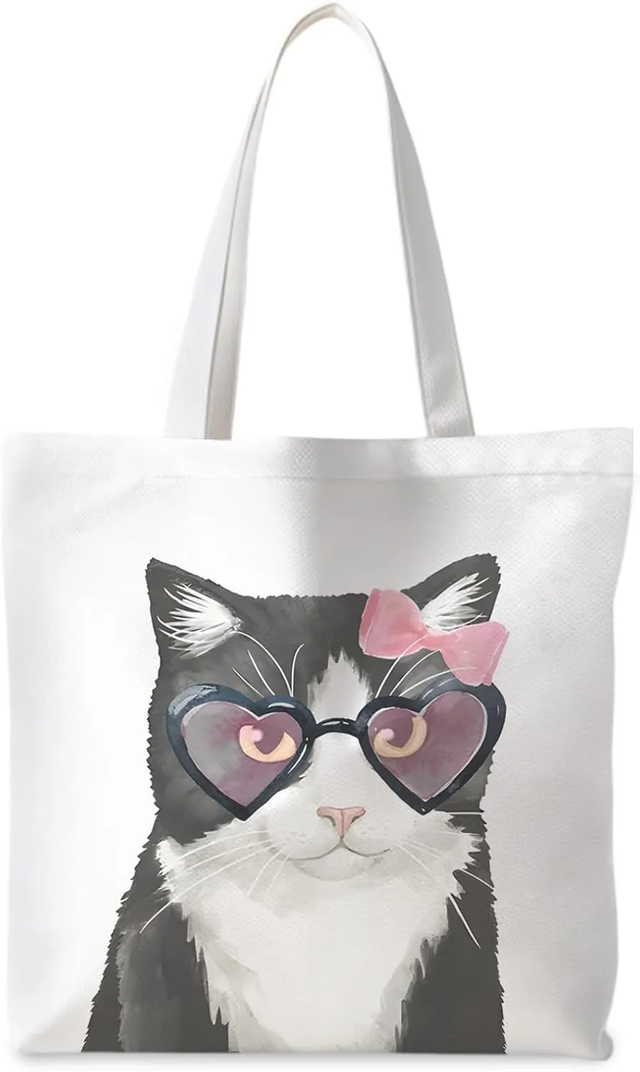 Cat Tote Bag, Cat Lovers Gifts for Women, Cat Mom Lady Gifts,
