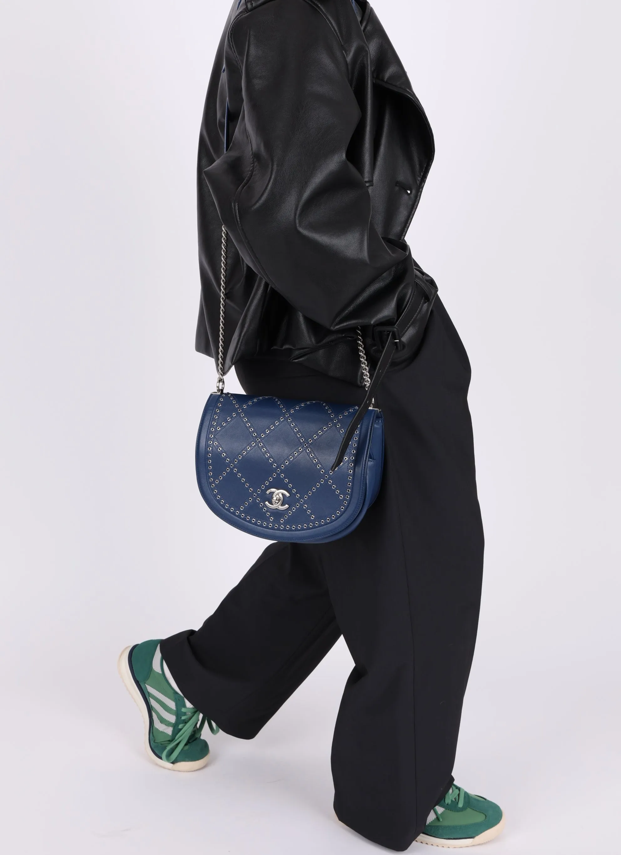Chanel 2018 Calfskin Coco Eyelets Small Flap Bag