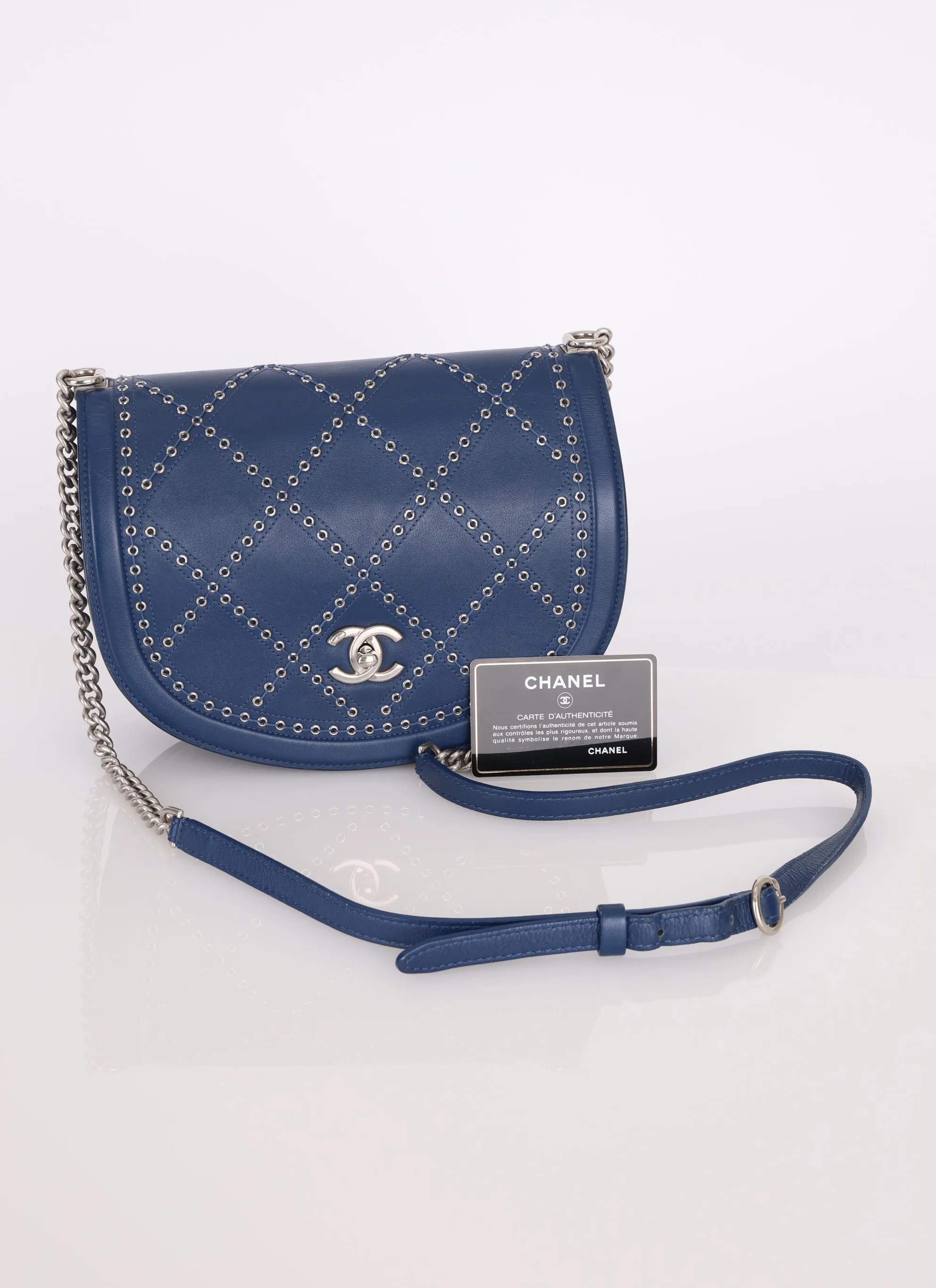 Chanel 2018 Calfskin Coco Eyelets Small Flap Bag