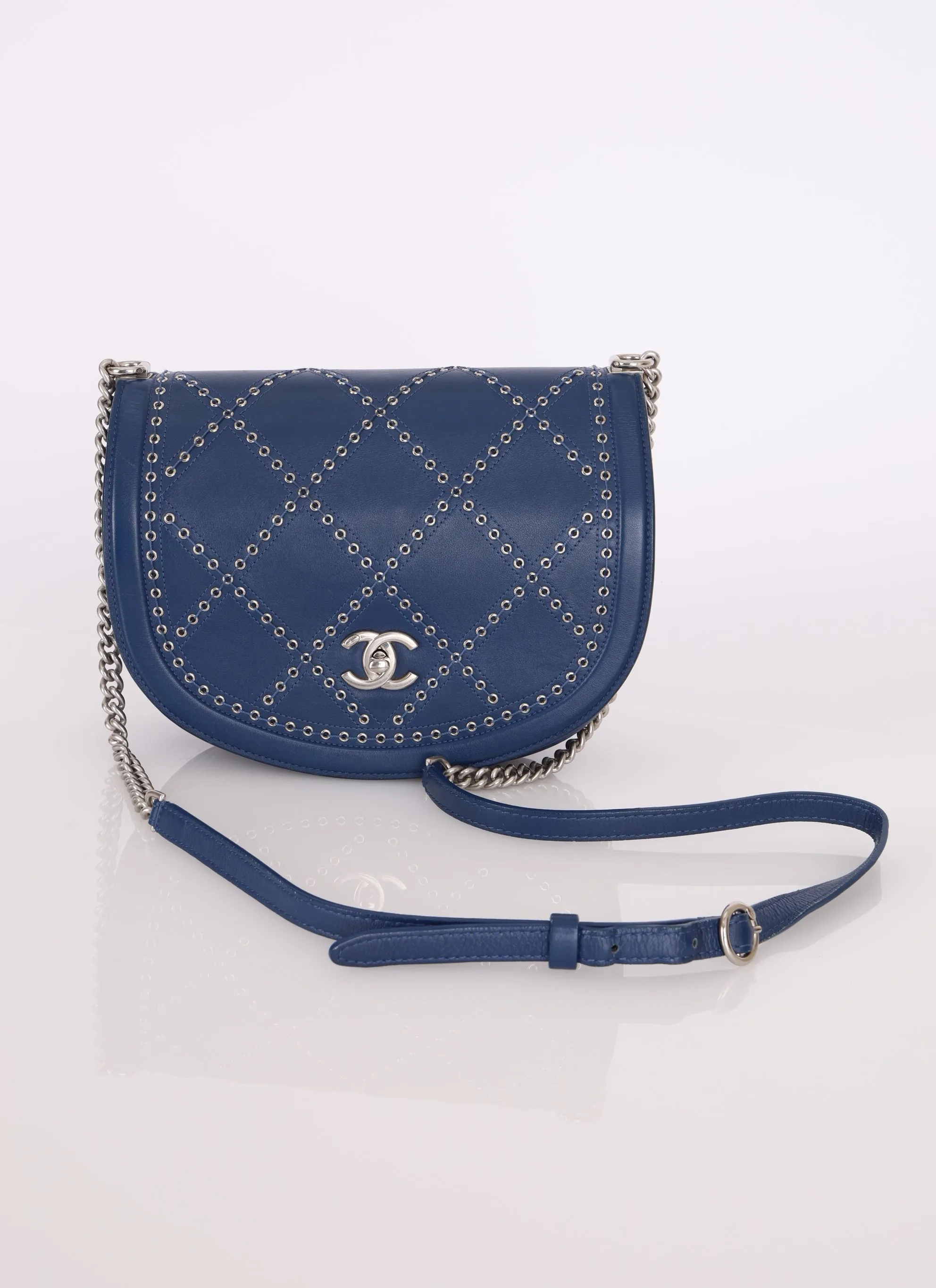 Chanel 2018 Calfskin Coco Eyelets Small Flap Bag