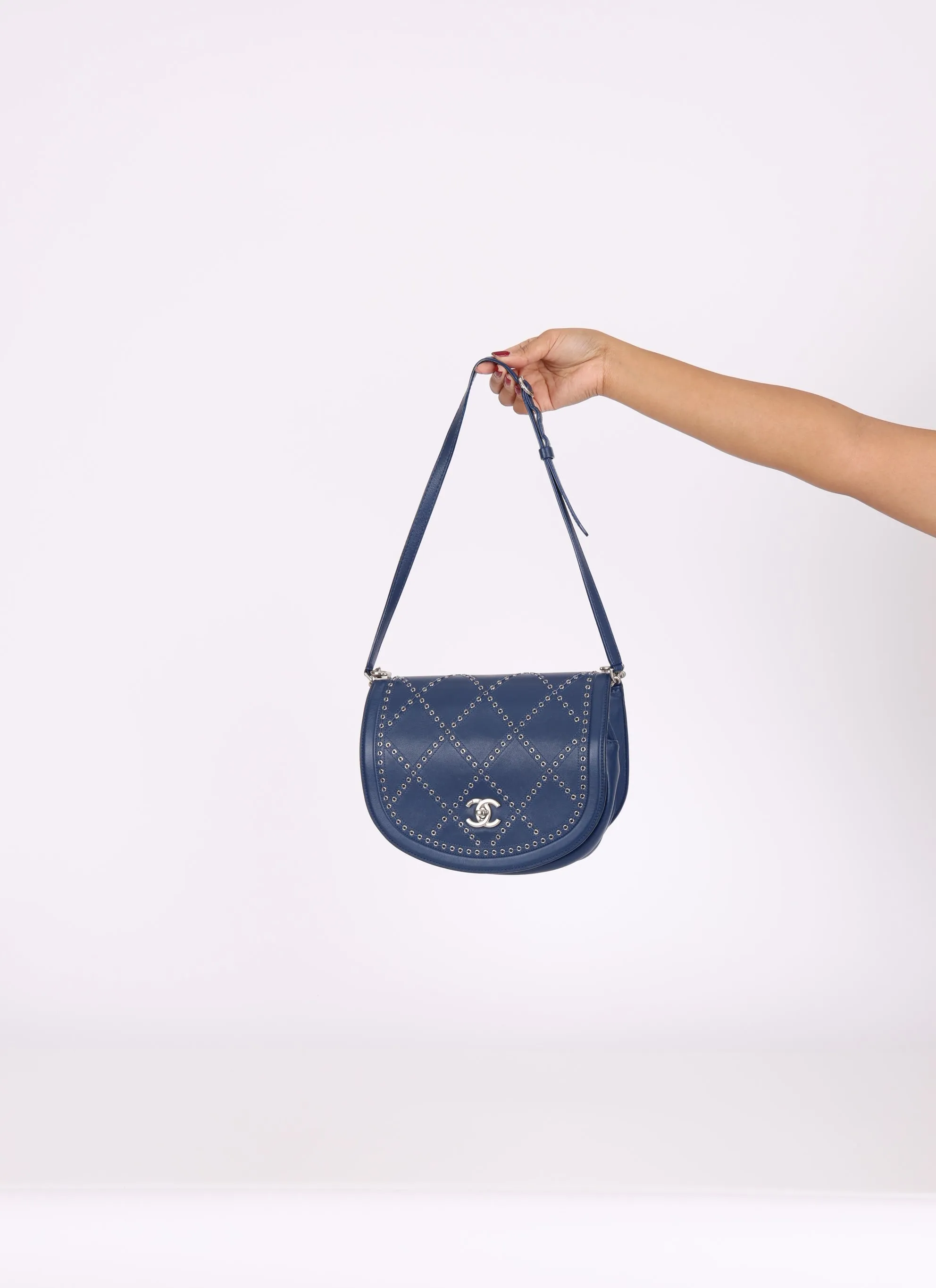 Chanel 2018 Calfskin Coco Eyelets Small Flap Bag
