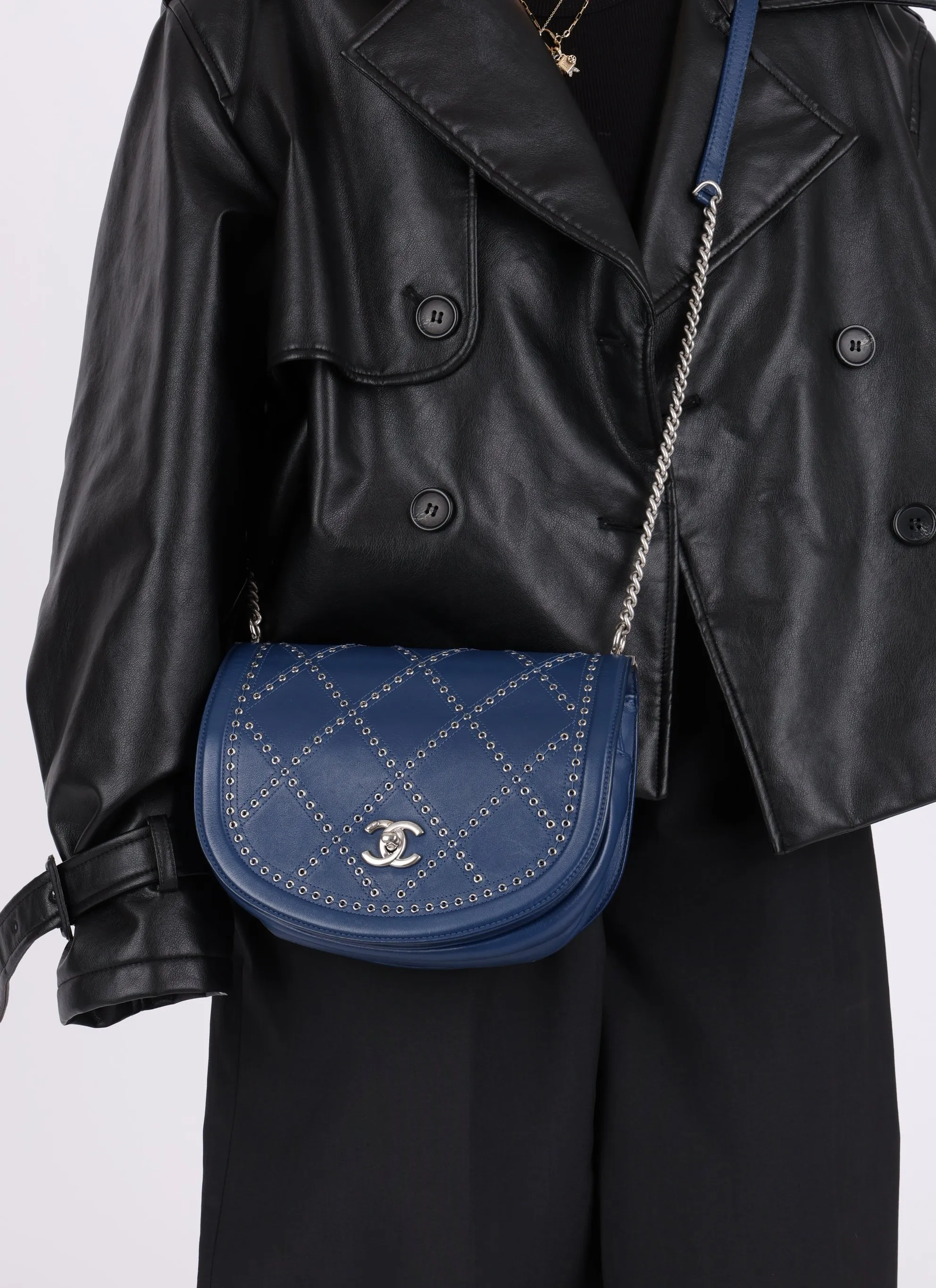 Chanel 2018 Calfskin Coco Eyelets Small Flap Bag