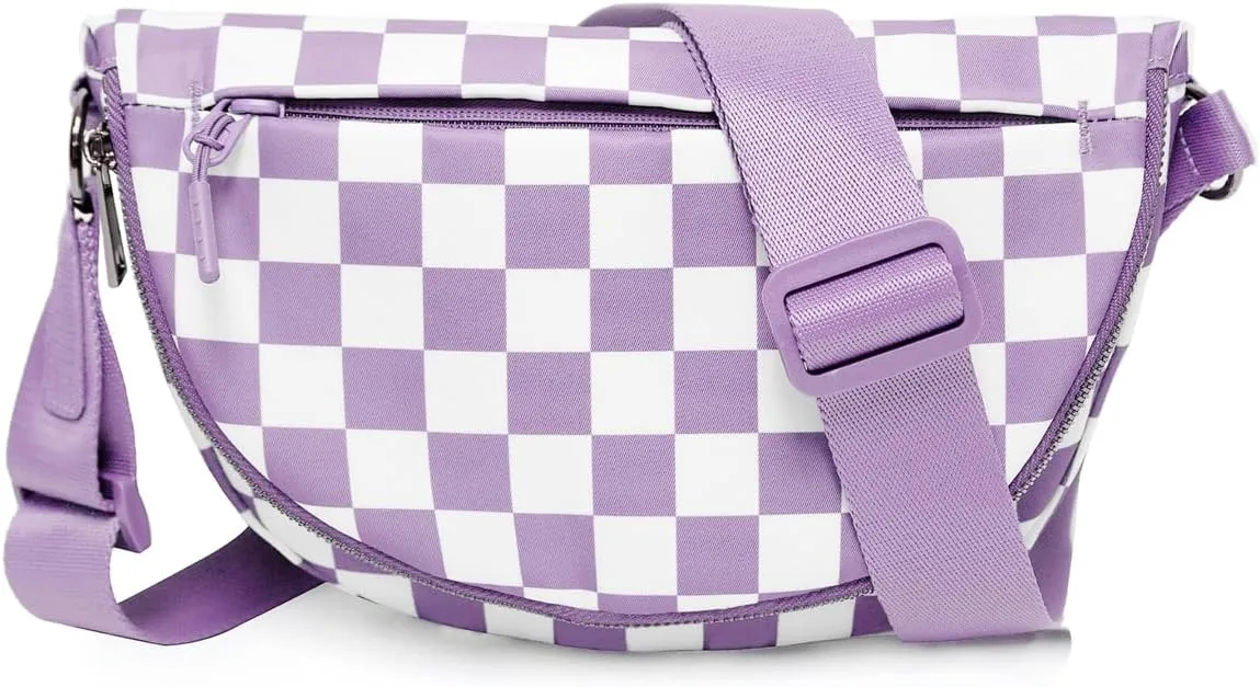 Checkered Crossbody Bags Women Bum Bag Cute Cross Body Sling Backpack Hobo Satchels Shoulder Sport Wallet Purses 2025