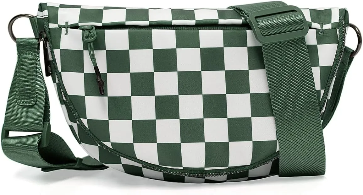 Checkered Crossbody Bags Women Bum Bag Cute Cross Body Sling Backpack Hobo Satchels Shoulder Sport Wallet Purses 2025