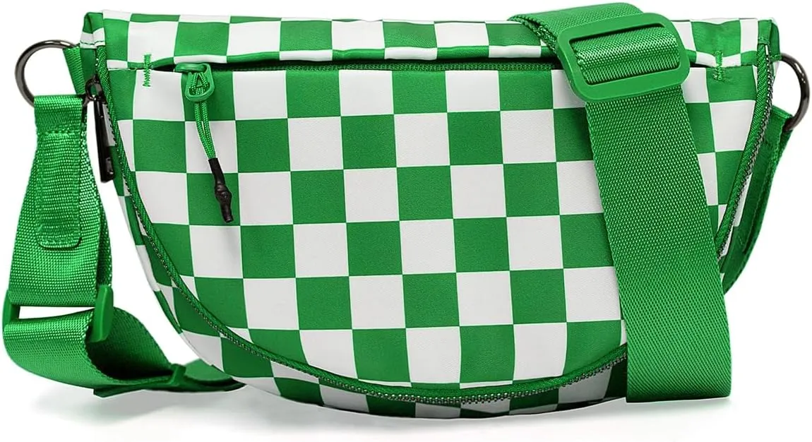Checkered Crossbody Bags Women Bum Bag Cute Cross Body Sling Backpack Hobo Satchels Shoulder Sport Wallet Purses 2025