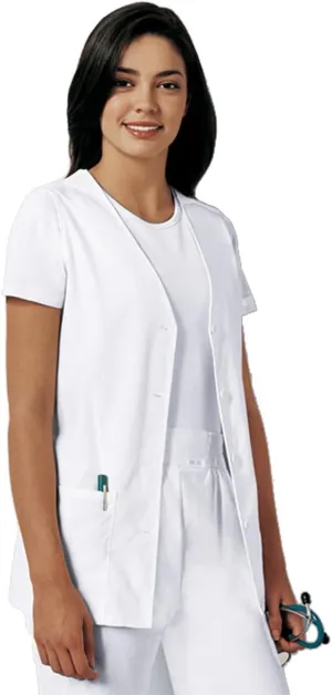 Cherokee Women's Scrub Vest Coat Modern Vest with Button Front & 2 Pockets- 1602