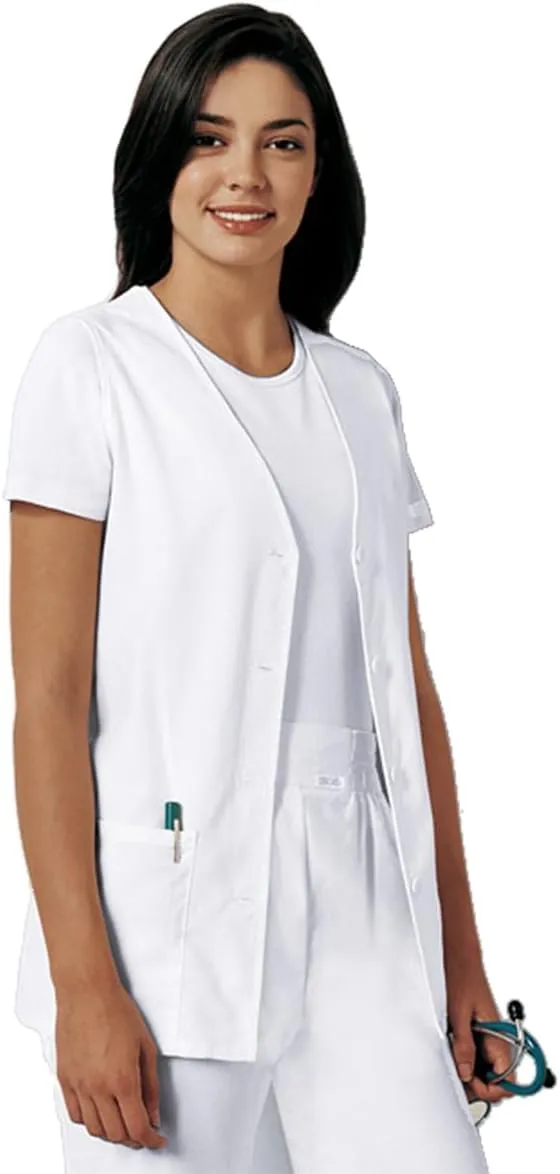 Cherokee Women's Scrub Vest Coat Modern Vest with Button Front & 2 Pockets- 1602