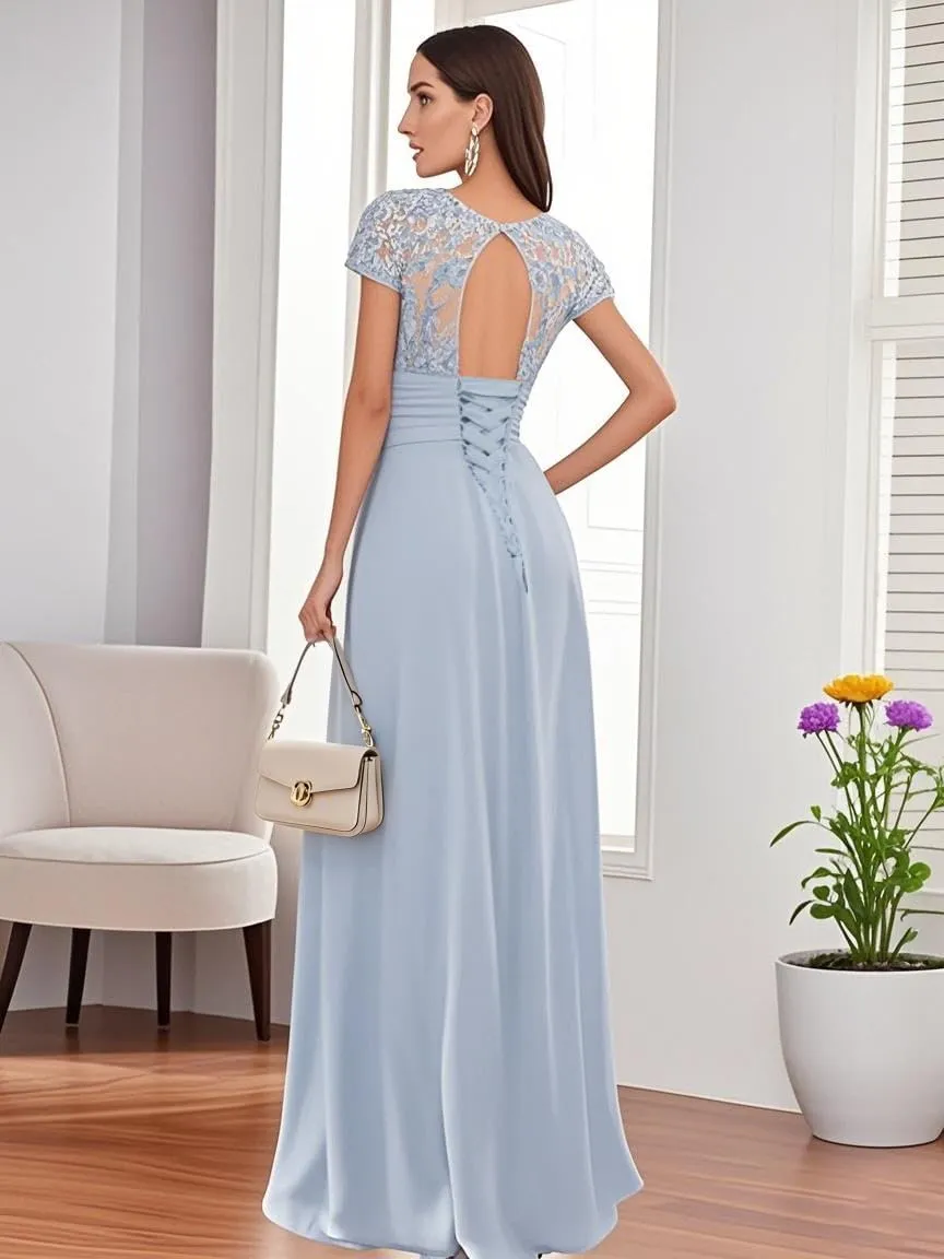 Chiffon Mother of The Bride Dresses for Wedding Sweetheat Ruched Long Formal Evening Gowns with Ruffles