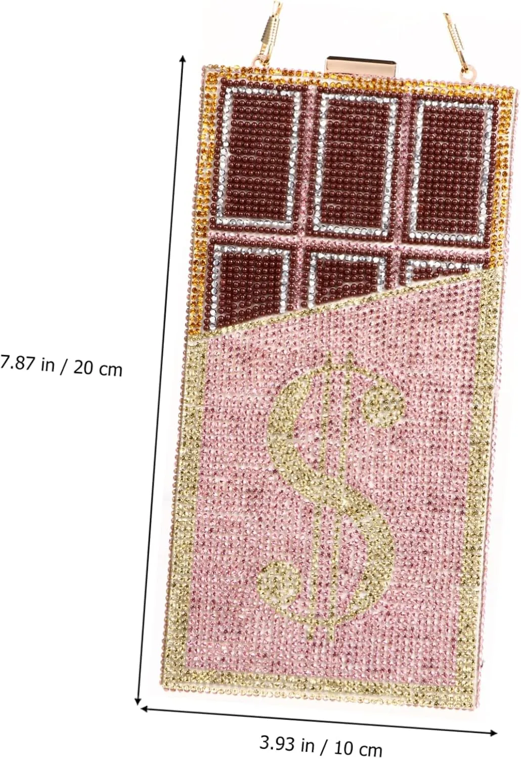 Chocolate Dollar Packet womens evening bag rhinestone clutch purses for women tiny crossbody bags for